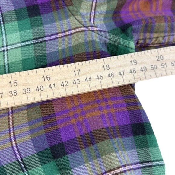 Lands' End Top 3/4 Sleeve Green Purple Women's Size 8p - Picture 6 of 7